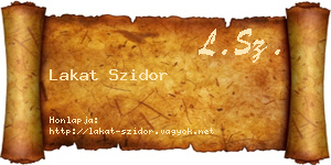 Lakat Szidor névjegykártya